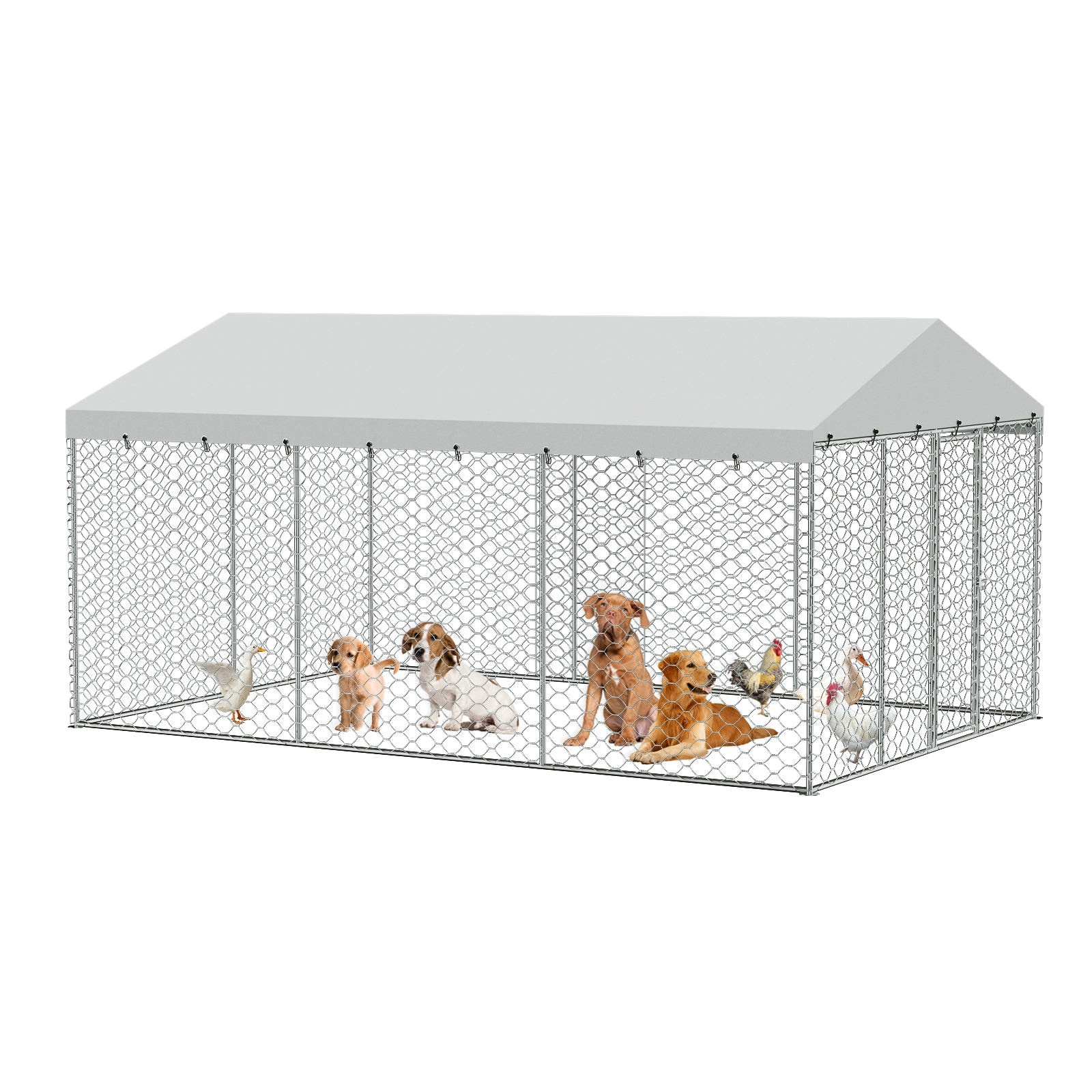 15x10 FT Large Outdoor Dog Kennel with Canopy