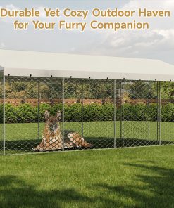 20x10 FT Large Outdoor Dog Kennel with Canopy