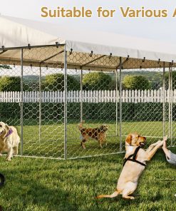 20x10 FT Large Outdoor Dog Kennel with Canopy