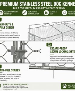 20x10 FT Large Outdoor Dog Kennel with Canopy