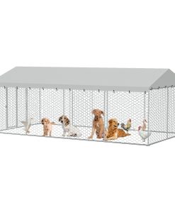 20x10 FT Large Outdoor Dog Kennel with Canopy