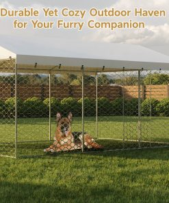 15x10 FT Large Outdoor Dog Kennel with Canopy