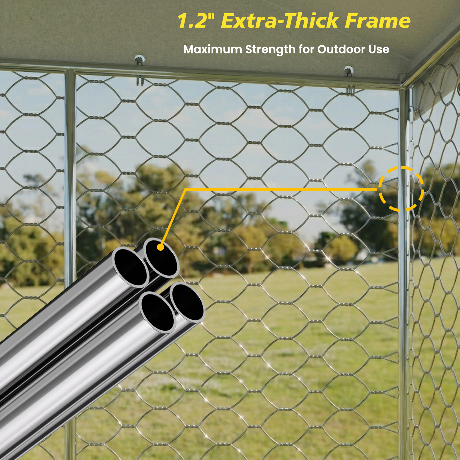 15x10 FT Large Outdoor Dog Kennel with Canopy