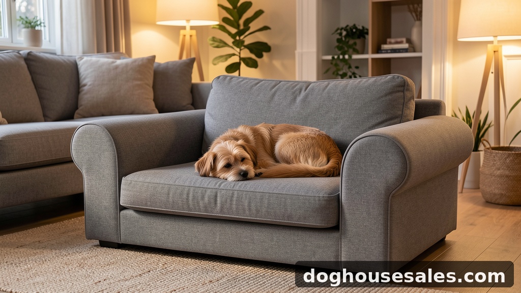 comfortable dog sofa in living room