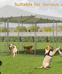 15x10 FT Large Outdoor Dog Kennel with Canopy