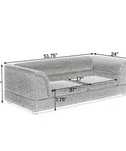 Curved Armrest Rectangular Dog Sofa
