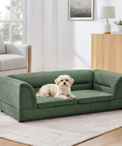 Curved Armrest Rectangular Dog Sofa