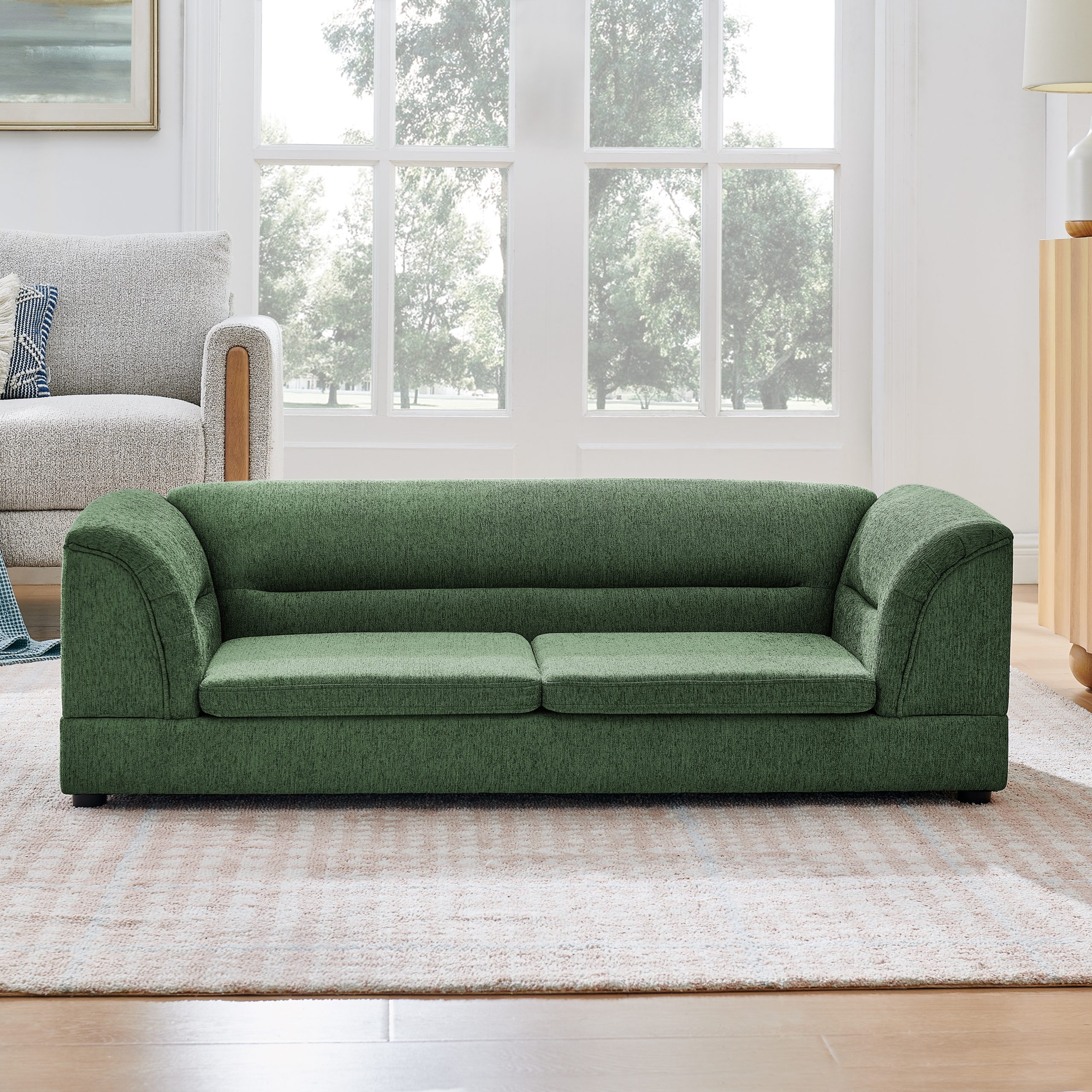 Curved Armrest Rectangular Dog Sofa