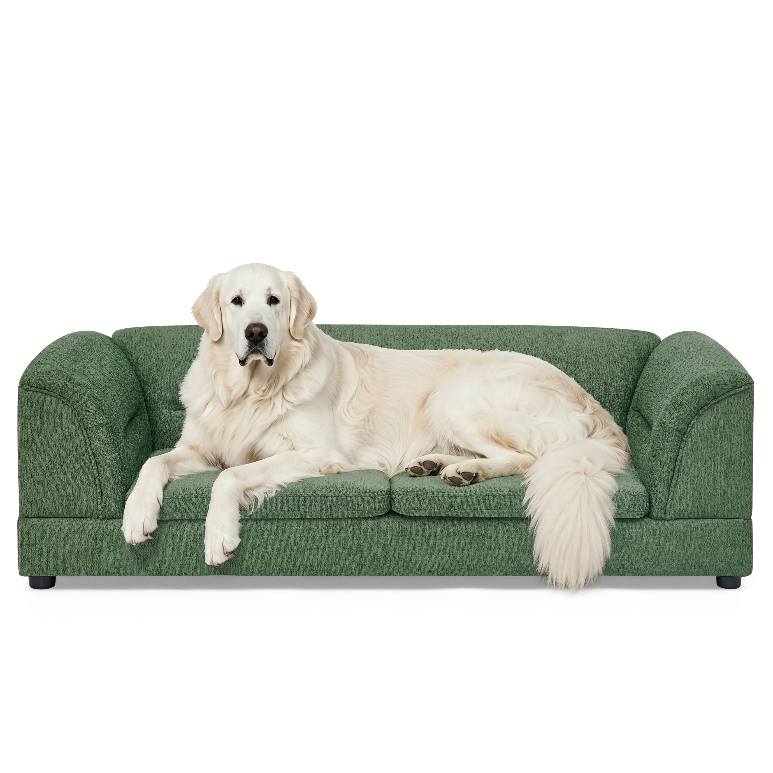 Curved Armrest Rectangular Dog Sofa