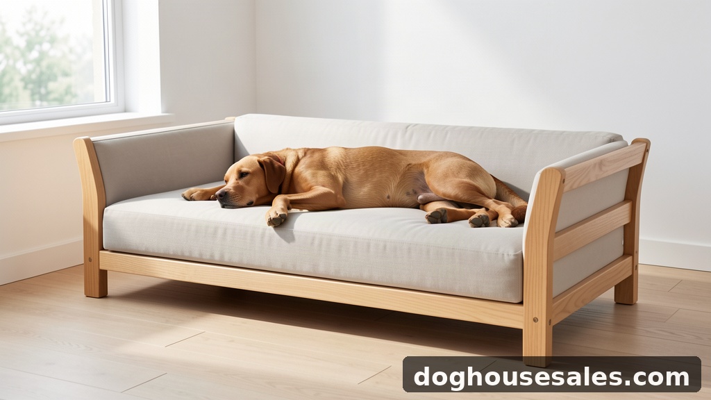 rectangular dog sofa size guide - measuring a large dog for the right fit