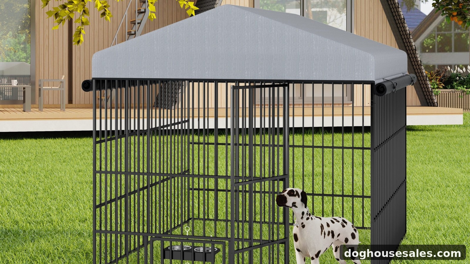 can a dog cage be left outside in the weather - galvanized steel outdoor dog kennel with a roof cover
