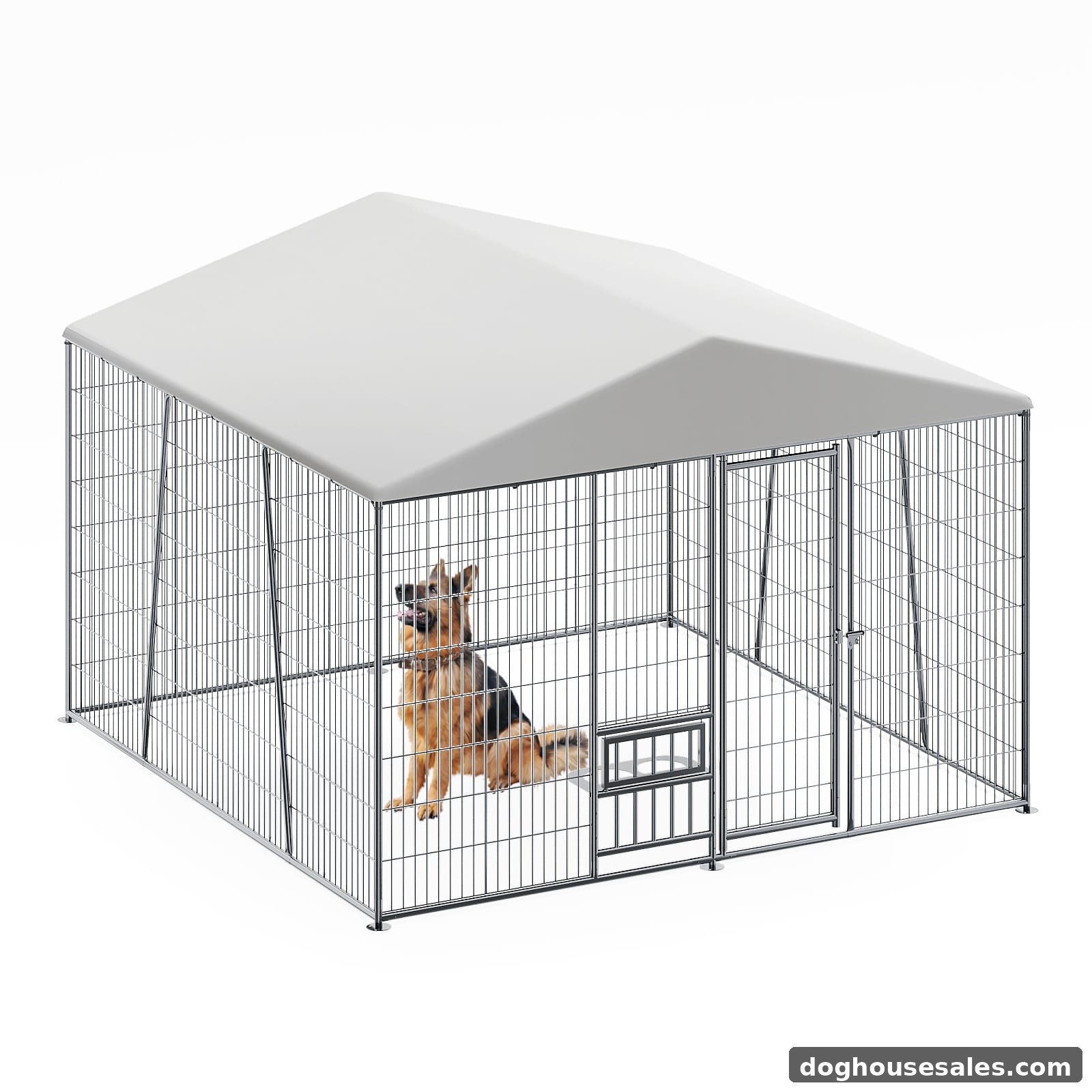 outdoor dog kennel with floor - 10x10 heavy duty steel kennel with waterproof roof